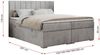 Boxspringbett mit 2 Bettkästen, Matratze und Topper, Polsterbett - ALLY - 120x200cm - Hellgrau Velours - H4 Bild 5