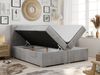 Boxspringbett mit 2 Bettkästen, Matratze und Topper, Polsterbett - ALLY - 120x200cm - Hellgrau Velours - H4 Bild 2