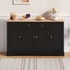 REDOM Sideboard Multifunktionales Küchenbuffet,Kommode (Multifunktionales Küchenbuffet mit Schublade, verstellbaren Einlegeböden & Kippschutz – Modernes Design), mit Kippschutz, mit Schublade Bild 2