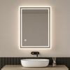 EMKE Badspiegel mit LED Beleuchtung 80x60cm Beschlagfrei 3 Lichtfarben Dimmbar Touchschalter Wandspiegel Bild 1