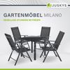 Juskys Aluminium Gartengarnitur Milano Gartenmöbel Set mit Tisch und 4 Stühlen Dunkel-Grau mit schwarzer Kunstfaser Alu Sitzgruppe Balkonmöbel Bild 2