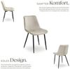 tectake Esszimmerstuhl Set Stuhl (2er Set, 2 St), gepolstert, in Samtoptik Bild 3