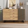 Sideboard mit 4 Schubladen & 2 Schränken, 120 x 38 x 75 cm, Holzfarbe/Schwarz Bild 3