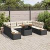 vidaXL Garten-Sofa-Set mit Speicher 10 pcs Schwarz Poly Rattan 3358836 Bild 3