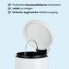 KHG Mülleimer Bad, Kosmetikeimer 3l | Abfalleimer Treteimer aus Aluminium in glänzendem Weiß | herausnehmbarer Inneneimer, ideal für Küche, Badezimmer, Büro Bild 4