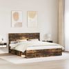 vidaXL Bettrahmen Geräucherte Eiche 200 x 200 cm Massives Kiefernholz 3409723 Bild 3