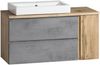 Badmöbel-Set >Paris< (2-teilig) in Betongrau / Wotaneiche - 105x195x47cm (BxHxT) Bild 5