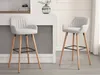 Vente-unique - ELEANA Barhocker Stoff Beige - B 52 cm x H 98 cm x L 47 cm Bild 2