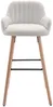 Vente-unique - ELEANA Barhocker Stoff Beige - B 52 cm x H 98 cm x L 47 cm Bild 3
