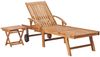 vidaXL Sonnenliege mit Tisch und Auflage Massivholz Teak 3063023 Bild 2