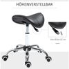 HOMCOM Rollsitz höhenverstellbarer Sattelhocker Drehstuhl Drehhocker (Kosmetikhocker, 1 St, Arbeitshocker), Schwarz 52 x 53 x 49-61 cm Bild 3