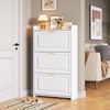 Schuhschrank 70x24x120 cm weiß 2 Klapptüren 6 Fächer Ablagefläche Bild 3