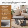 Blumtal Sitzbank mit Stauraum oval, Bouclé-Bezug - robuste Sitztruhe mit Stauraum & Bouclé-Stoff-Bezug extra weich 76 x 42 x 42.5 cm - Sitzbank Schlafzimmer - wunderschöner Bouclé-Look - Ottoman Grau Bild 2