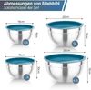TEAMFAR Edelstahl Rührschüssel mit Deckel 4er Set 4,5/3/1,5/1,2L - Blau Bild 2