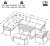 STILVORA Gartenlounge-Set L-förmiges Gartenmöbel-Set mit Holztisch / Wetterfeste Eckgarnitur, (Gartensofa-Set mit Sessel, Bank & Holz-Arbeitsplatte, Platz für bis zu 8 Personen), für Garten Terrasse Balkon Bild 4