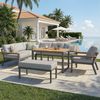 STILVORA Gartenlounge-Set L-förmiges Gartenmöbel-Set mit Holztisch / Wetterfeste Eckgarnitur, (Gartensofa-Set mit Sessel, Bank & Holz-Arbeitsplatte, Platz für bis zu 8 Personen), für Garten Terrasse Balkon Bild 2