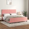 Doppelbett, Bettgestell Modernen mit Kopfteil Rosa 160x200 cm Samt d1089e Bild 2