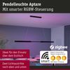 LED Pendelleuchte Smart Home Zigbee 3.0 Aptare RGBW+ dimmbar 2x2240lm 2x16W Schwarz gebürstet Bild 2