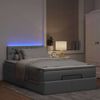 vidaXL Ottoman-Bett mit Matratze & LEDs Hellgrau 120x200 cm Stoff 3312381 Bild 3