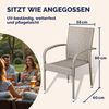 CASARIA® Gartenstühle 8er Set Stapelbar Creme Bild 4