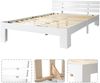 Holzbett Massivholz mit Lattenrost, 140x200 cm, Weiß, ohne Matratze Bild 3