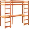 vidaXL Hochbett ohne Matratze Wachsbraun 80x200 cm Massivholz Kiefer 3308570 Bild 3