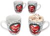 van Well Becher 4er Set Kaffeebecher Herz 35cl Herzbecher, Porzellan Bild 3
