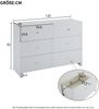 Merax Kommode mit 6 Schubladen – Weiße Türkommode mit Schubladen für Wohnzimmer und Schlafzimmer, H82/B120/T40 cm Bild 4