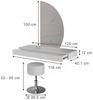 Schminktisch Sherry Weiß Hochglanz 120 cm mit LED-Spiegel und Hocker Vicco Bild 2