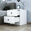 Roomart KOMO Beistelltisch mit 2 Schubladen – Nachttisch & Aufbewahrungstisch – 40 x 46,8 cm – Modernes Möbel für Wohnzimmer, Schlafzimmer & Büro • Weiß Bild 5