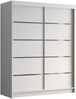 Kleiderschrank mit Goldverzierung Femosa IV mit zwei Schwebetüren (Farbe: Weiß) Bild 2