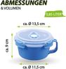 Frischhaltedosen für Lebensmittel ( 0,84 L ) - "Blau" - Vorratsdose luftdicht, Aufbewahrungsbox Meal Prep Box, Frühstücksschale, BPA Frei Bild 3