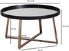 Kadima Design Couchtisch Rund Gold, Metall und Glas, eleganter Wohnzimmertisch. 78x78x42 cm Bild 4