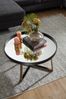 Kadima Design Couchtisch Rund Gold, Metall und Glas, eleganter Wohnzimmertisch. 78x78x42 cm Bild 5