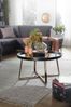 Kadima Design Couchtisch Rund Gold, Metall und Glas, eleganter Wohnzimmertisch. 78x78x42 cm Bild 3