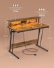 Vasagle Schreibtisch, Gaming Tisch mit eingebauter Steckdosenleiste, Computertisch, mit Monitorständer für 2 Monitore, Schlafzimmer, 60 x 100 x 76 cm, vintagebraun LWDDE191K01 Bild 3