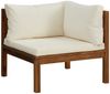 vidaXL 7-tlg. Garten-Lounge-Set mit Creme Kissen Massivholz Akazie 3086947 Bild 3