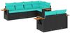 vidaXL 7-tlg. Garten-Sofagarnitur mit Kissen Schwarz Poly Rattan 3226981 Bild 2