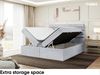 MEBLINI Boxspringbett KARIM 200x220 cm mit Bettkasten - H4/Hellgrau Samt Polsterbett - Doppelbett mit Topper & Taschenfederkern-Matratze Bild 5