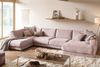 KAWOLA Sofa MADELINE Wohnlandschaft U-Form Cord rosa Longchair rechts 86 x 224 x 425 cm Bild 2
