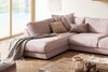 KAWOLA Sofa MADELINE Wohnlandschaft U-Form Cord rosa Longchair rechts 86 x 224 x 425 cm Bild 4