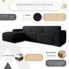 AX LIVING Couch Sofa L Form Didim mini Dunkelgrau 310 cm breit, stilvoll L Bild 5
