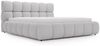 GRAINGOLD Modo Polsterbett 160x200, Doppelbett mit Kopfteil, groß Stauraum, Bouclé-Stoff, Hellgrau Bild 2