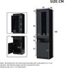 Merax 180cm Vitrine mit LED Beleuchtung Vitrinenschrank Standvitrine Stauraumvitrine Schrank Wohnzimmerschran Schwarz LED Vitrine Bild 4