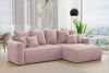 MEBLINI Schlafcouch mit Bettkasten - 260x160x78cm - Altrosa Cordstoff - BALI - Kleines Ecksofa mit Schlaffunktion - Sofa mit Relaxfunktion und Kissen - Kleine Couch L-Form - Eckcouch Bild 2