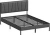Polsterbett 140 × 190 cm, Bettgestell, Doppelbettgestell mit Gepolstertem Kopfteil, Doppelbett mit Lattenrost aus Metall, Bettgestell Geeignet fürs Schlafzimmer, Dunkelgrau Bild 2