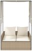 vidaXL Doppel-Sonnenliege mit Dach und Vorhängen Beige Poly Rattan 4002759 Bild 3