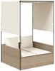 vidaXL Doppel-Sonnenliege mit Dach und Vorhängen Beige Poly Rattan 4002759 Bild 2