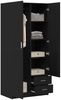 vidaXL Kleiderschrank mit Tür Schwarz Eichen-Optik 80 x 52 x 180 cm 862437 Bild 3