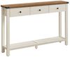 Vasagle Konsolentisch, Beistelltisch, schmaler Sofatisch, mit 3 Schubladen und einer Ablage, für Flur, Wohnzimmer, Landhausstil, honigbraun-vintageweiß LNTDE142W73 Bild 4